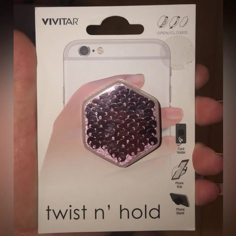 Vivitar Sequin twist n’ hold Phone Grip & Stand NEW